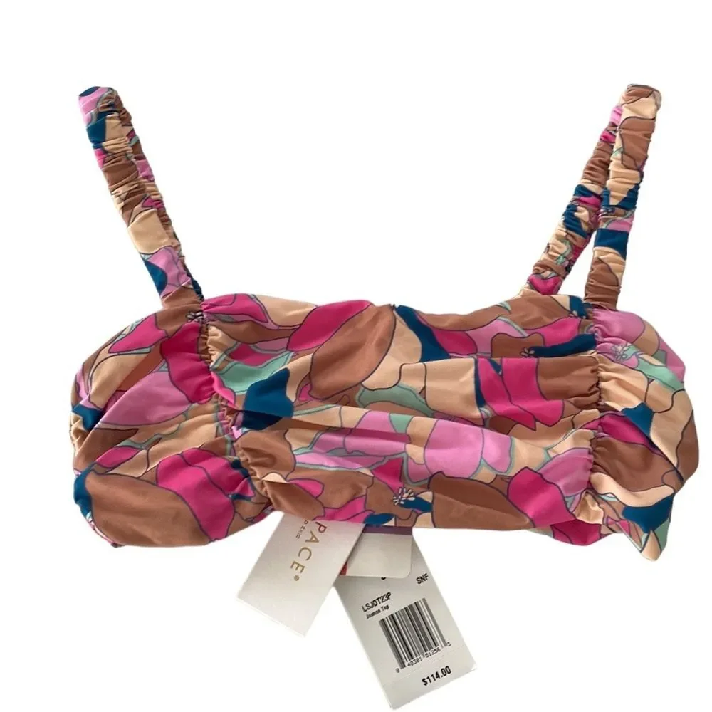 L*Space Joanna Bikini Swimwear Top Ruched in Sundazed Floral Bralette Style
